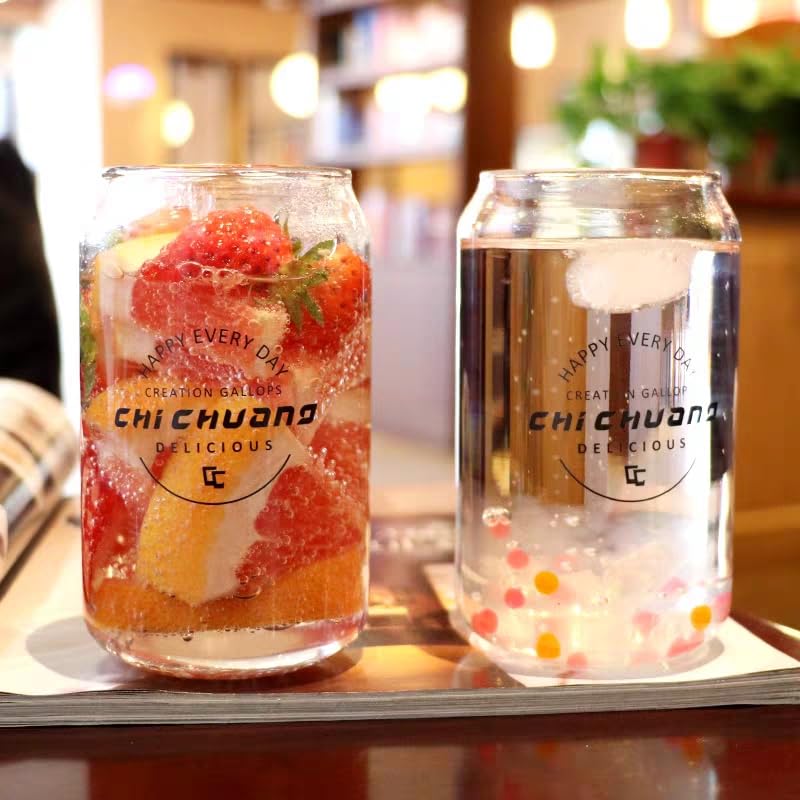 ABBSH Sublimation Glass Blanks With Bamboo Lid, Sublimation Frosted Glass Tumbler 16OZ, Sublimation Beer Can Glass, Frosted sublimation Glass Cups With Bamboo Lids And Straws 8Pack ABBSH