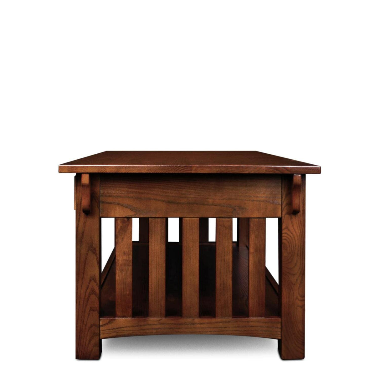 Leick Home 8204 Mission Impeccable Coffee Table for Living Room, Two Drawers and Shelf, Made with Solid Wood, Medium Oak Finish Leick Home