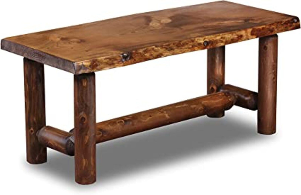 Southern Rustic LOGWERKS Live Edge Log Pine and Cedar Coffee Table (Honey Pine) Southern Rustic LOGWERKS