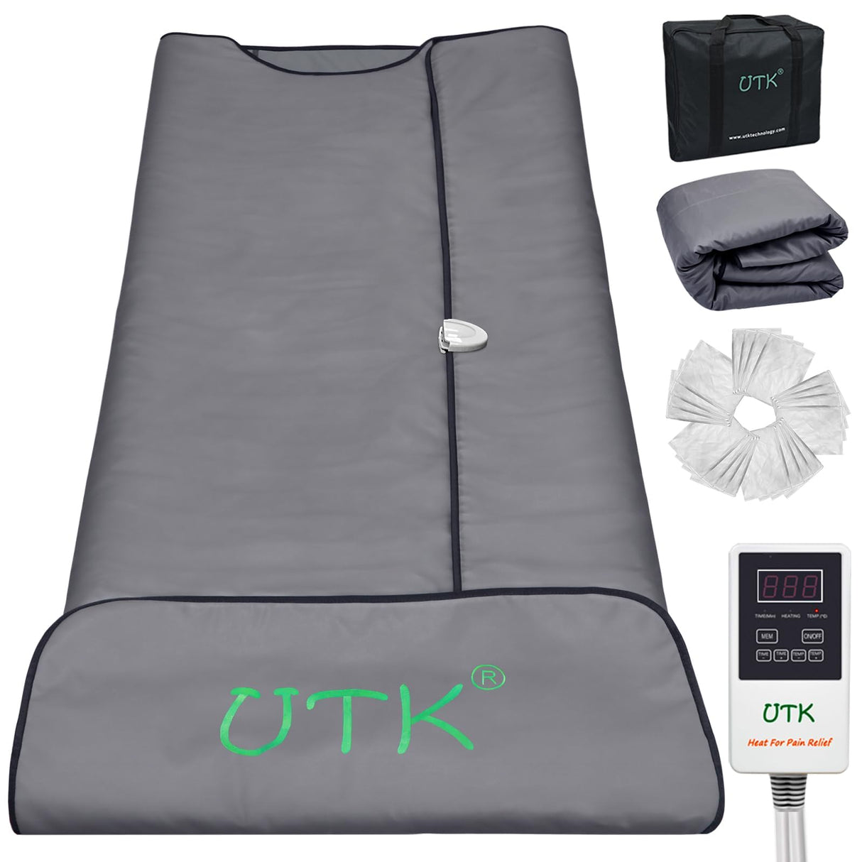 UTK Infrared Sauna Blanket, Portable Sauna for Home SPA, Fast Sweat & None Smell Infrared Sauna to Relax & Detox Your Body and Mind, (71"*71") Full-Size Home Sauna with 50 Plastic Wraps UTK