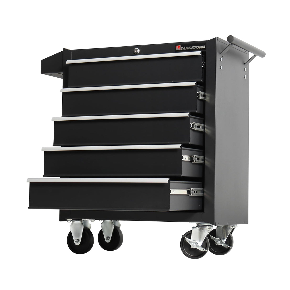 TANKSTORM Tool Chest Heavy Duty Cart Steel Rolling Tool Box 5 Drawer Cart (TZ35-BK) TANKSTORM
