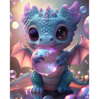 Natuyalo Paint by Numbers for Adults Beginner, Dragon Baby Easy Paint by Numbers Kits Animal Acrylic Craft Kits for Adults Suitable for Home Wall Decoration Flameless 16x20 Inch