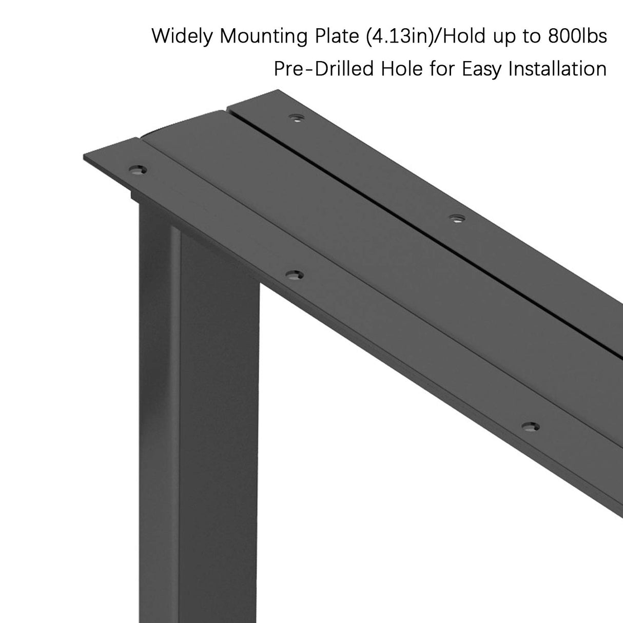 Metal Table Legs 28 inch Height x 17.7 inch Wide with Adjustable Protector Feet, Industrial & Rustic Style Heavy Duty Metal Furniture Legs for Desk/Table, (Bear Up to 800lb), Black, Set of 2 Patavinity