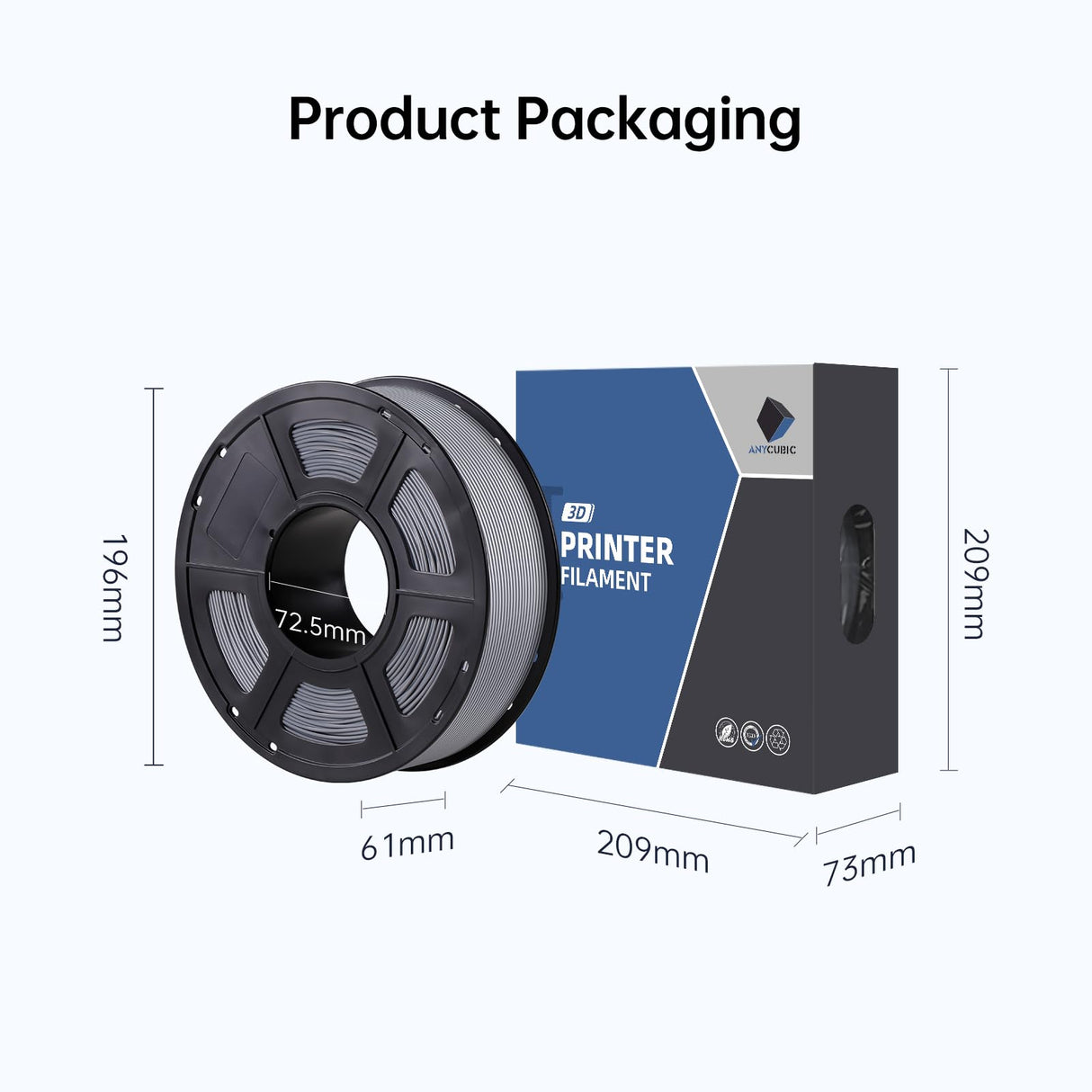 ANYCUBIC ASA Filament 1.75mm, Weather & Heat Resistant, 3D Printer Filament Suitable for Printing Outdoor Functional Parts, Dimensional Accuracy +/- 0.02mm, 1KG Spool, Gray ANYCUBIC
