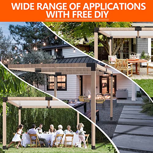 ITeVe.GD 3-Way Pergola Bracket Kit,3-Way Right Angle Corner & Concrete Post Base DIY Kit for 4x4 (Actual:3.5"x3.5") Lumber for Outdoor Pergolas,Gazebos,Log Cabins W/Hardware - 8 Pack… ITeVe.GD