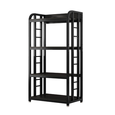 jarrvz 4 Tier Microwave Stand, Large Bakers Racks for Kitchens, Height Adjustablebakers Shelf, Coffee Bar for Living Room Rustic Black