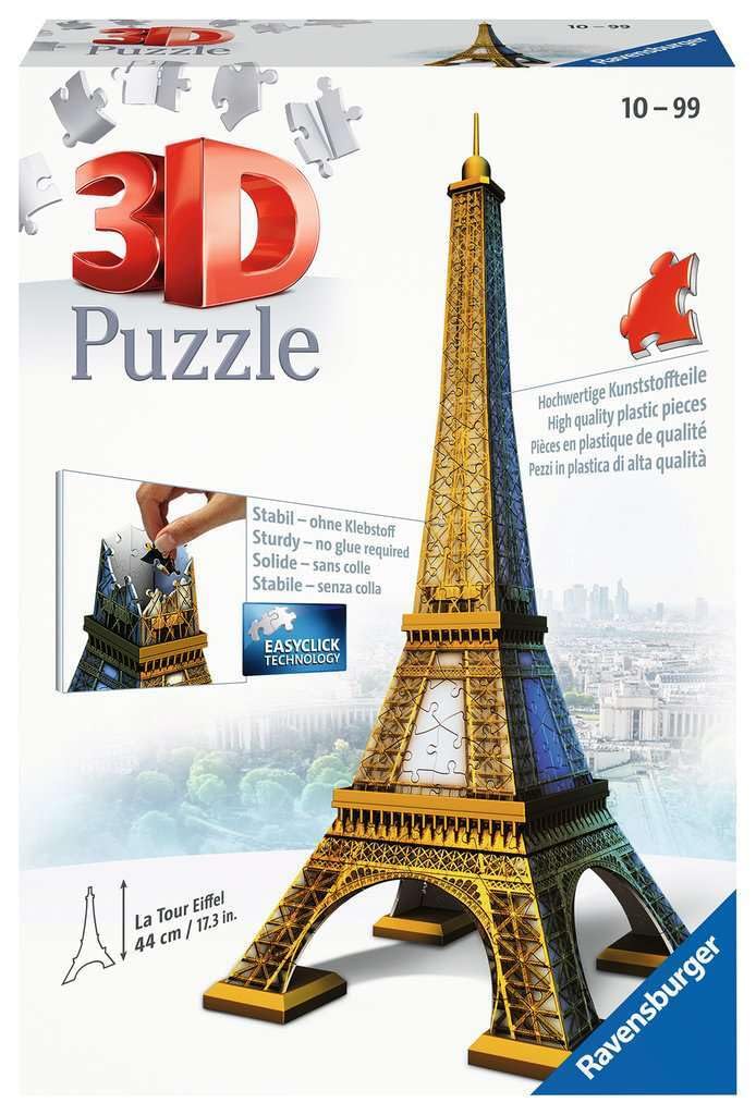 Ravensburger Eiffel Tower 216 Piece 3D Jigsaw Puzzle for Kids and Adults - 12556 - Easy Click Technology Means Pieces Fit Together Perfectly Ravensburger