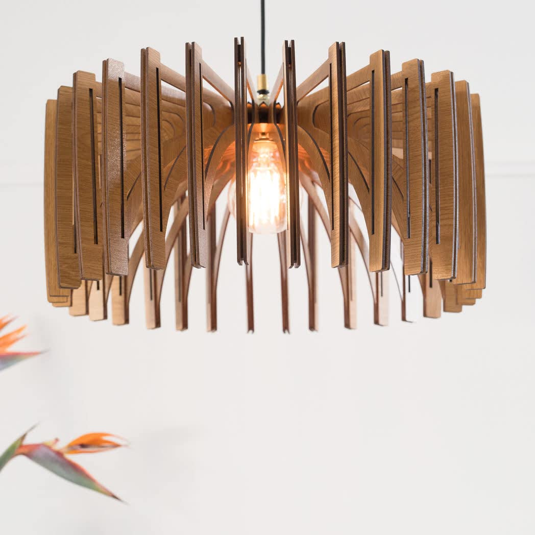 FAT UMBRELLA Wood Pendant Light, Mid Century Modern, Handmade, Ceiling Lamp, Chandelier Lighting, Industrial Lamp, Wooden Lamp, Lampshade Ceiling DEZAART