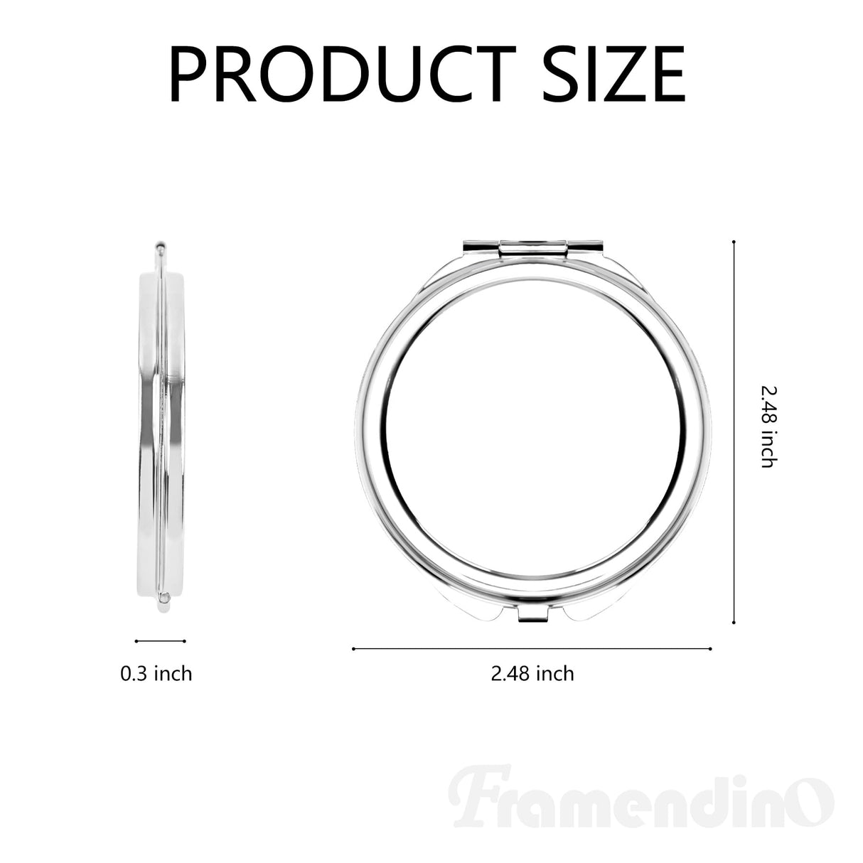 Framendino, 12 Pack Sublimation Cosmetic Mirror Blanks Transfer Portable Makeup Compact Mirrors Round Folding Travel Mirror for Women Framendino