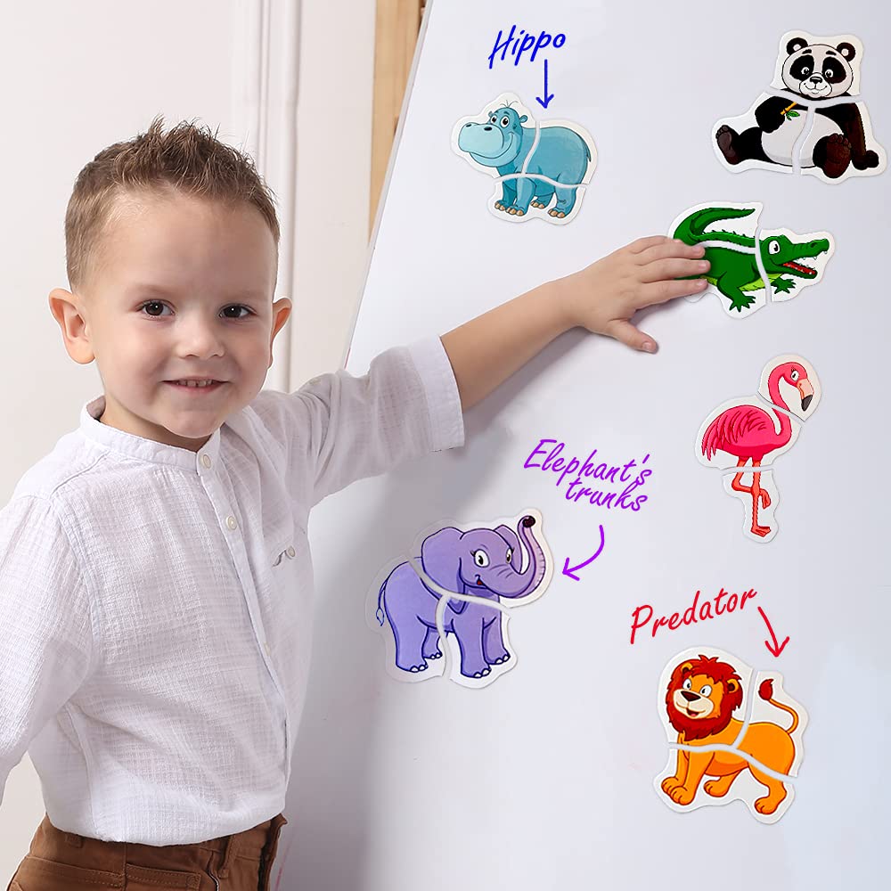 MAGDUM Zoo Magnetic Puzzles for Kids Ages 3-5 - Toddler Puzzle - Travel Toys for Kids Ages 3-5 - Magnetic Travel Games Baby Puzzle Kids Puzzle Toys - Puzzle for Preschooler Magnet Puzzles Games magdum