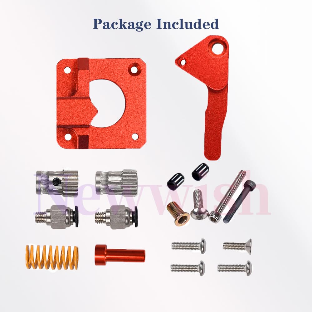 Newwish Ender 3 Dual Gear Extruder,Dual Drive Metal Extruder for Ender 3 V2/Pro/Ender 5/Plus/Ender 3 Neo/Max Neo/CR-6 SE/CR-10/10S/10S Pro 3D Printer Extruder.(Motor Shaft>20mm) Newwish