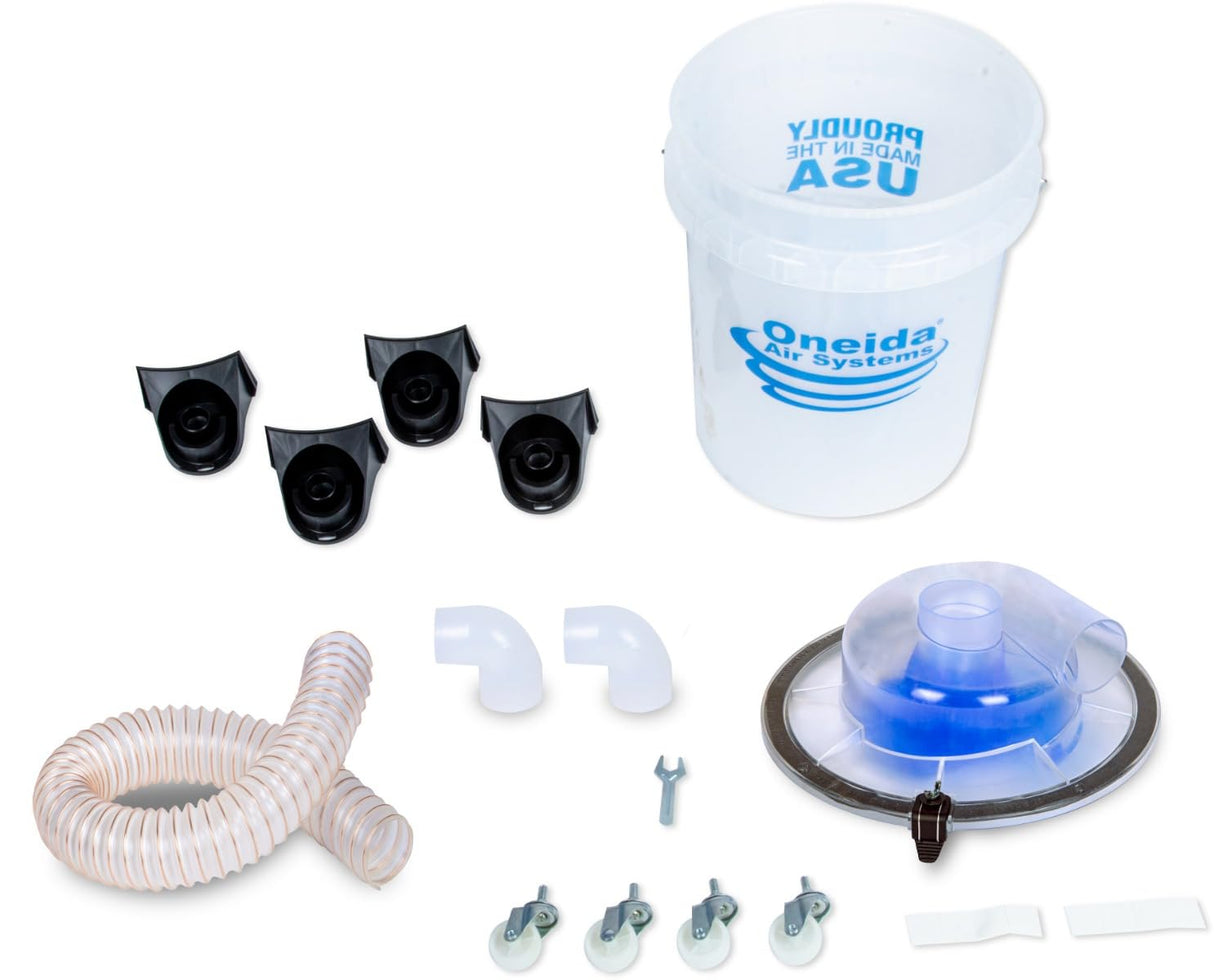 Dust Deputy Low-Pro Deluxe Lid Separator Kit with Clear Bucket for Wet/Dry Shop Vacuums Oneida Air Systems