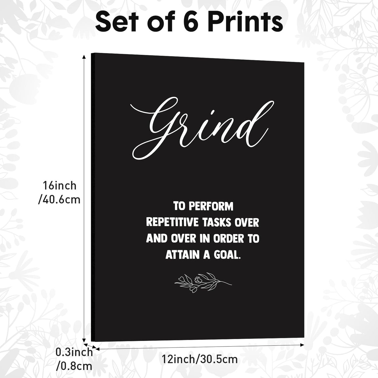 Coume 6 Pack Art Acoustic Panels 12" x 16" Inspirational Self Adhesive Soundproof Wall Panels Motivational Decorative Sound Absorbing Panels Studio Acoustic Treatment Home Decorations(Classic Style) Coume