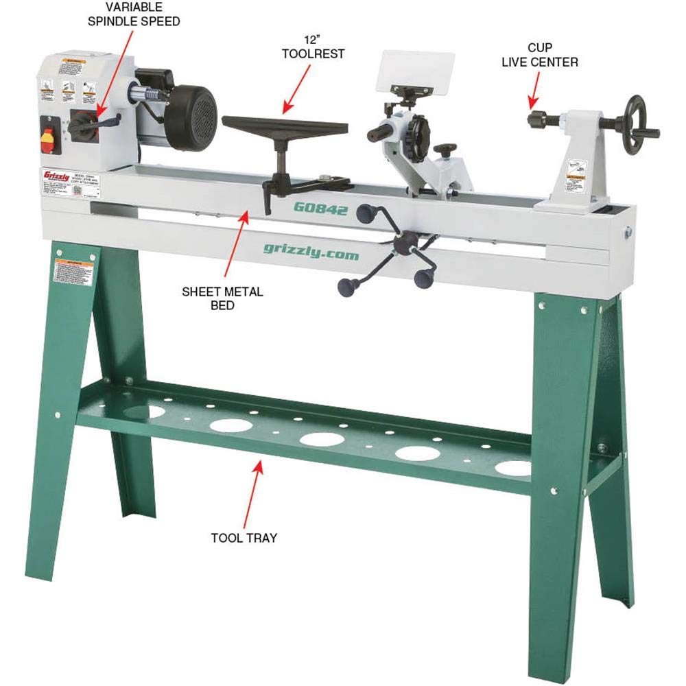 Grizzly Industrial G0842-14" x 37" Wood Lathe with Copy Attachment Grizzly Industrial