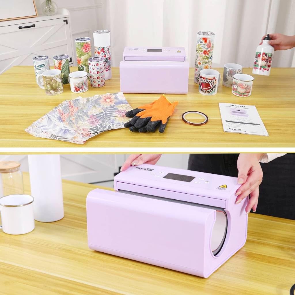 WHUBEFY Tumbler Heat Press Machine, Auto Mug Press Machine for 30oz 20oz, Automatic Press & Release, Sublimation Skinny Tumbler Glass 11-16oz Mugs, Heat Transfer for Tumblers,halloween Gift Cups, Mugs Whubefy