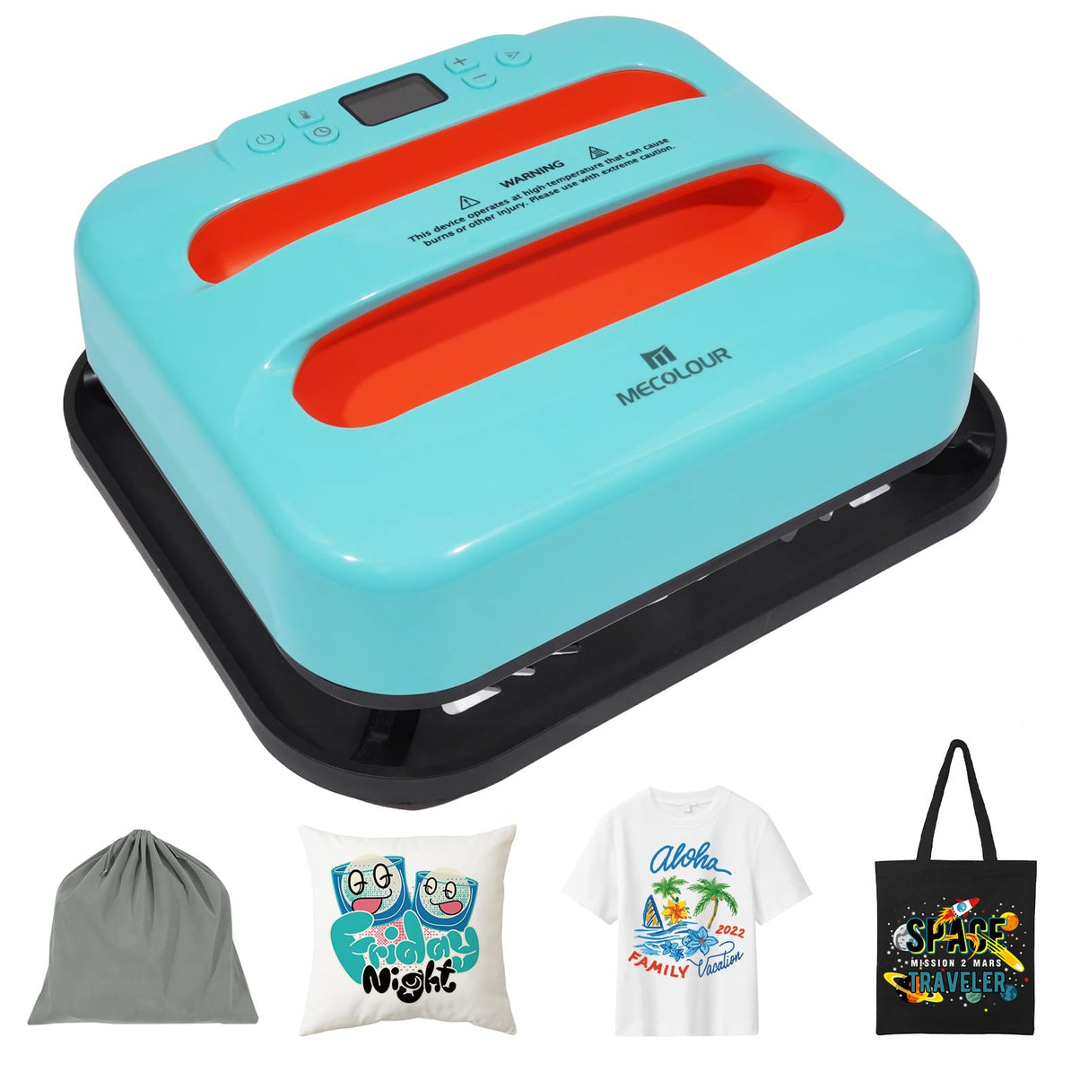 MECOLOUR Heat Press Machine for T-Shirts 12"X10", Heat Transfer Machine 110V for Sublimation,Tote Bags,Pillows,Dresses, Fast Heating, High Pressure, Precise Temperature Control, Insulated Safety Base MECOLOUR