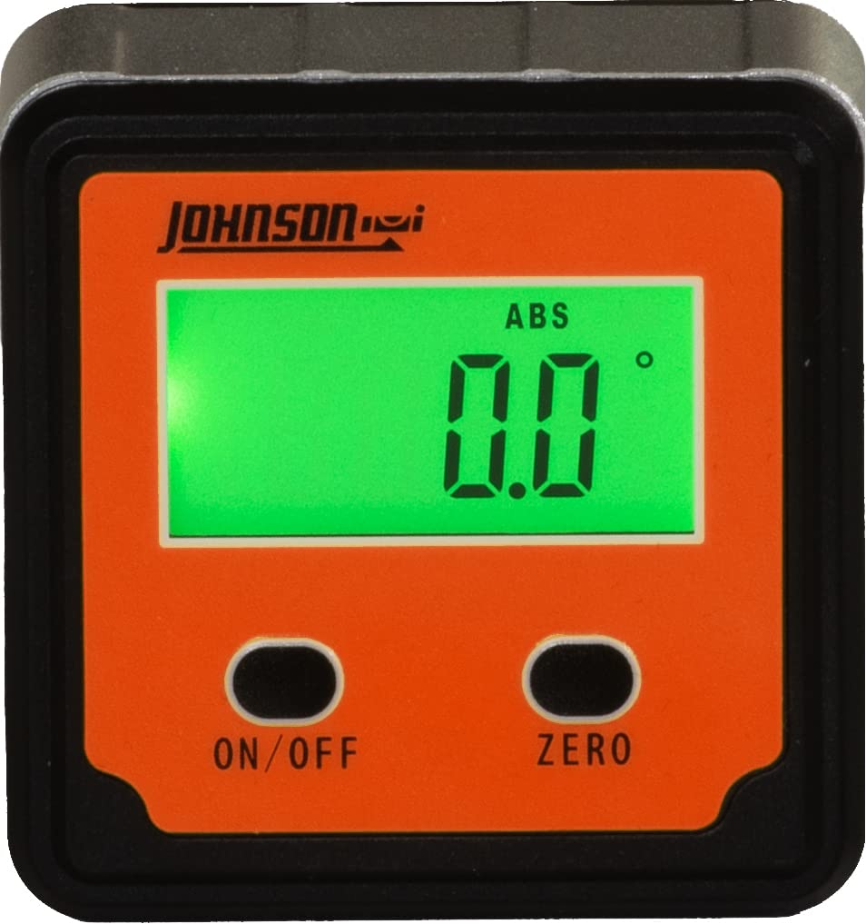 Johnson Level & Tool 1886-0000 Magnetic Digital Angle Locator w/ 2 Buttons, Orange, 1 Locator Johnson
