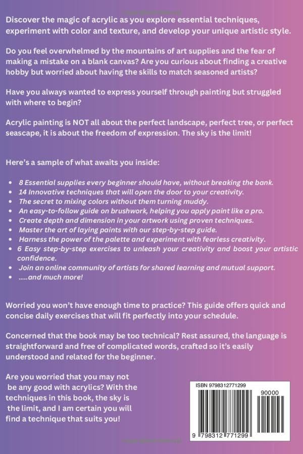 Acrylic Painting for Beginners: A Step-by-Step Guide to Start Your Journey & Discover Your Unique Artistic Style WoodArtSupply