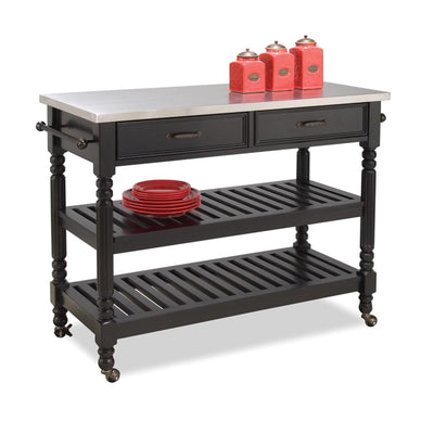 Homestyles Savanna Kitchen Cart, FURNITURE, Black