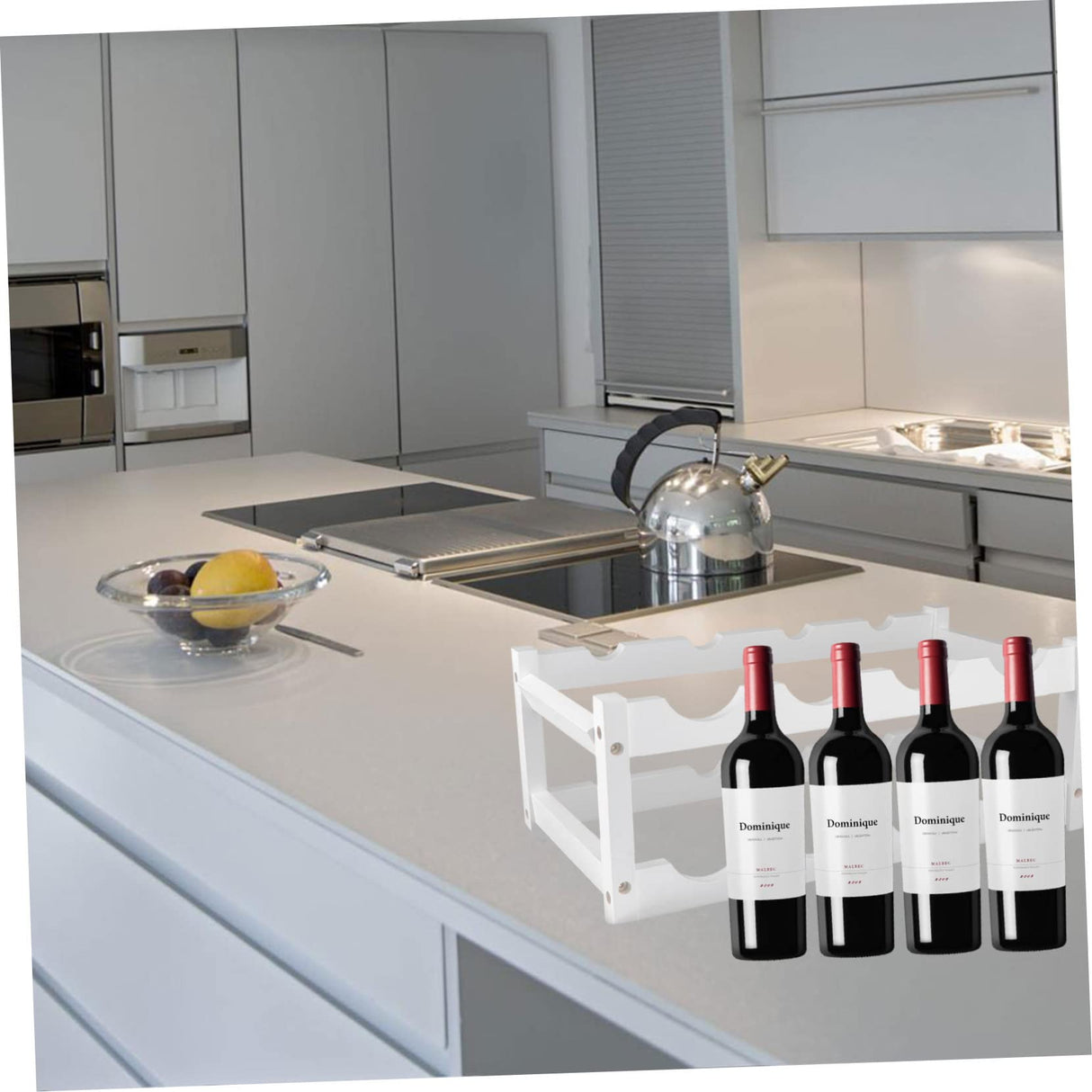 SHOWERORO Wood Wine Bottle Stand Wine Rack Decoration Wine Stand Countertop Wine Organizer Wine Storage Rack Wine Bottle Organizer Wine Rack Stand Wooden White Display Stand Vertical SHOWERORO