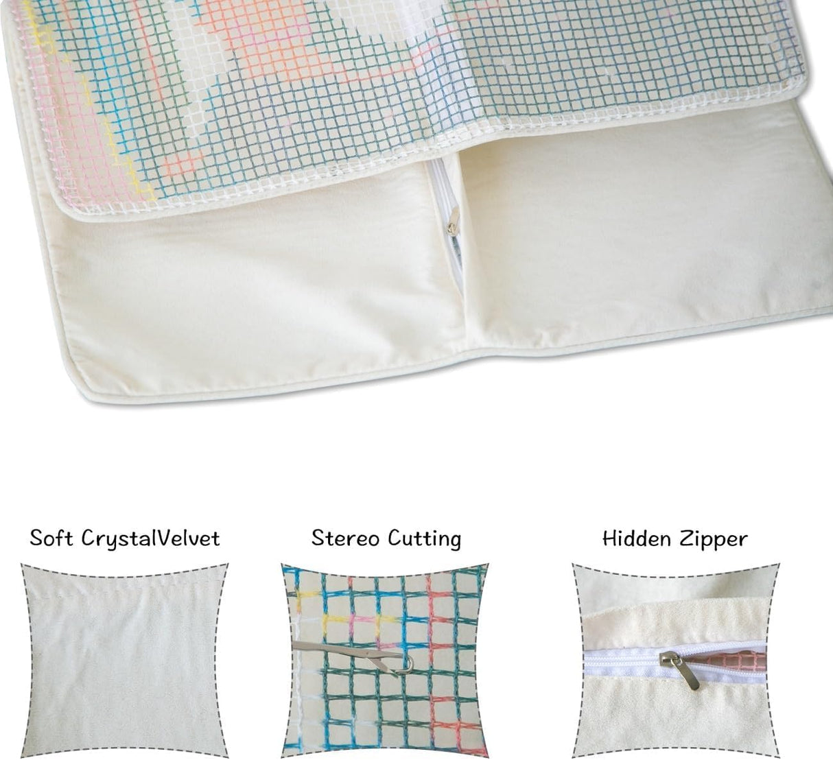 YOOTOM Latch Hook Pillow Kits for Adult Kids Begginers,Latch-Hook Cushion DIY Embroidery Pillowcase Cover Making Set,Latch-Hook-Kits 17x17in,Pre-Cut Yarns,Easy Pattern YOOTOM