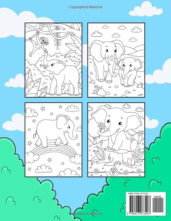 Elephant Coloring Book For Kids Ages 4-8: Elephant Gift For Boys, Girls And Toddlers Majosta