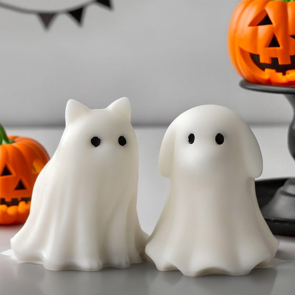 Halloween Animal Ghost Candle Mold, Cat Dog Resin Casting Ghost Silicone Molds for Halloween Aromatherapy Candle Soap Making Home Art Crafts Decor DIANA'S DREAM
