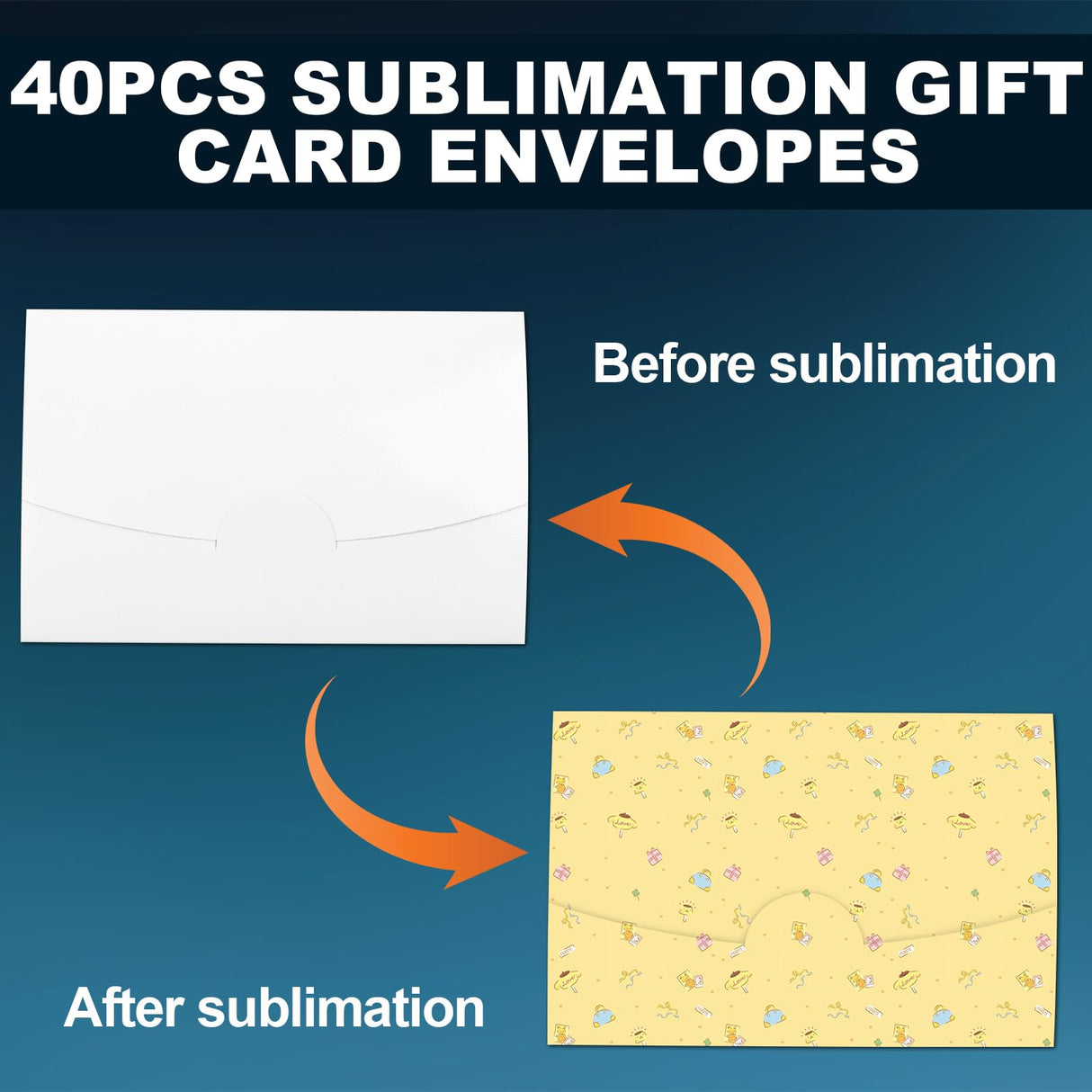 40PCS Sublimation Envelopes Blank,4.1 x 2.7 inch Gift Card Holders, Sublimation Gift Card Envelopes, Wedding Party Favors, Greeting Cards Mailing, Business Cards Cevhzoe
