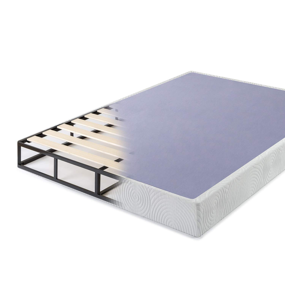 ZINUS Metal Box Spring with Wood Slats, 7.5 Inch Mattress Foundation, Sturdy Steel Structure, Easy Assembly, Full Zinus
