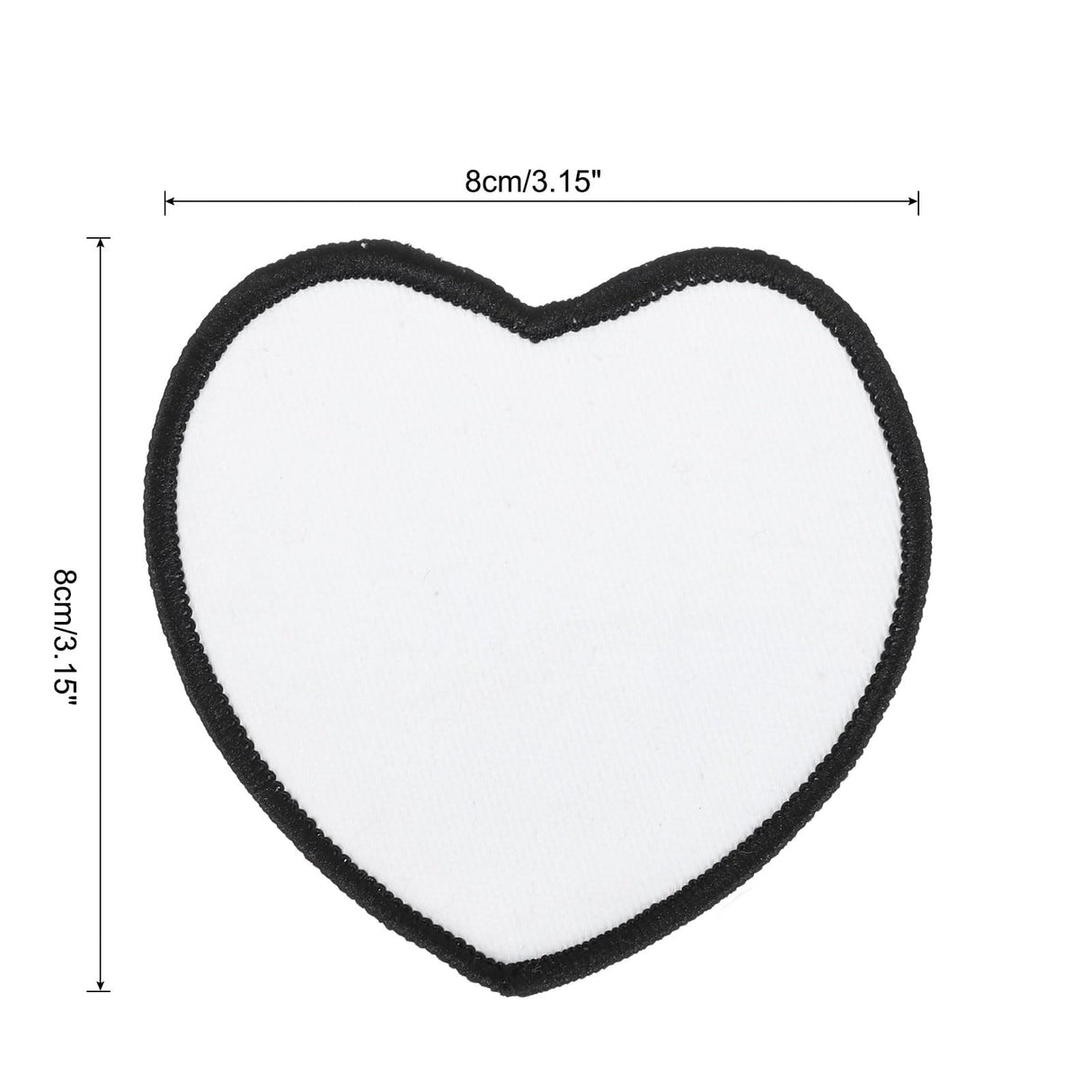 MECCANIXITY 16pcs Sublimation Patch Blank, 8cm/3.15" Fabric Iron-on Blank Heat Transfer Repair Patch for DIY Crafts Caps Clothes Shoes Bags Uniforms Heart, White MECCANIXITY