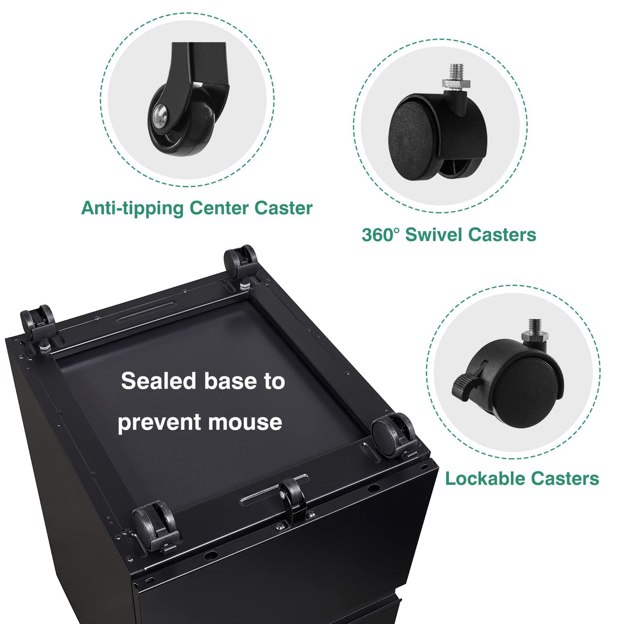 3 Drawer Mobile File Cabinet Under Desk Storage Drawers File Cabinets For Home Office, Office Organization File Cabinet With Lock Metal Filing Cabinet For Legal/letter/a4 File With Slim Width, Black SISESOL