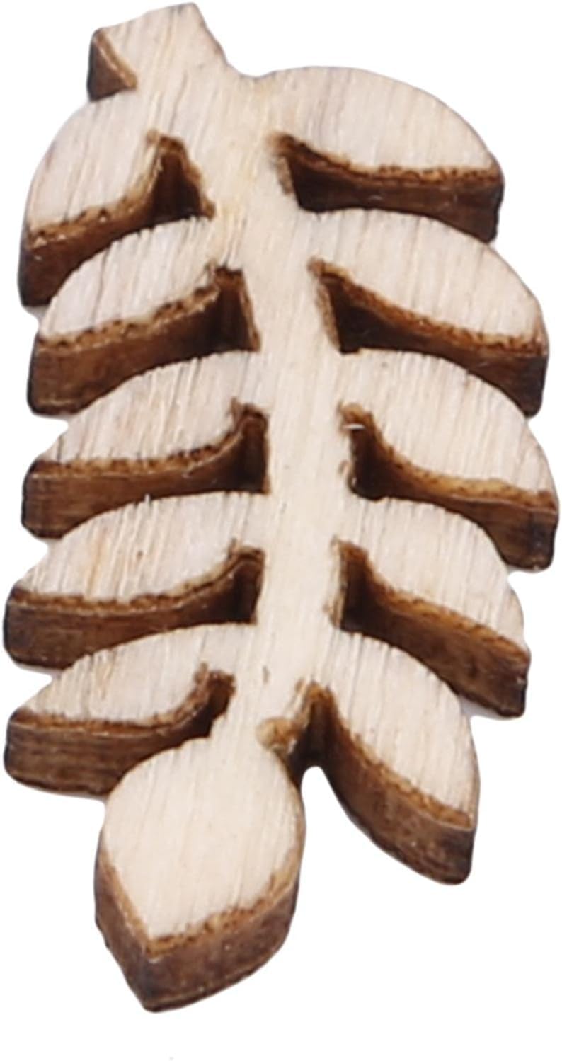 100 Pcs Unfinished Wooden Flower Wood Slice Leaf Pattern Wood Cutouts Wood Pieces Mini Wooden Handmade Crafts Decoration, Craft Supplies Sluswallow