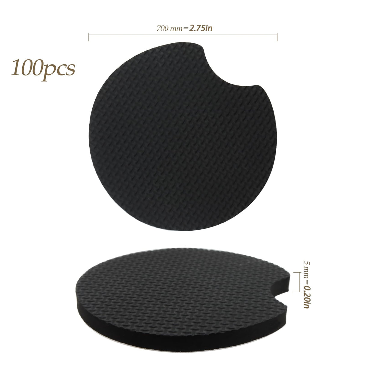 HEIHAK 100 PCS 2.75 Inch Sublimation Blank Car Coasters, Round Circular Opening Blank Sublimation Coasters, Heat Transfer Blank Sublimation Cup Coasters for DIY Craft Printing Thermal Sublimation HEIHAK