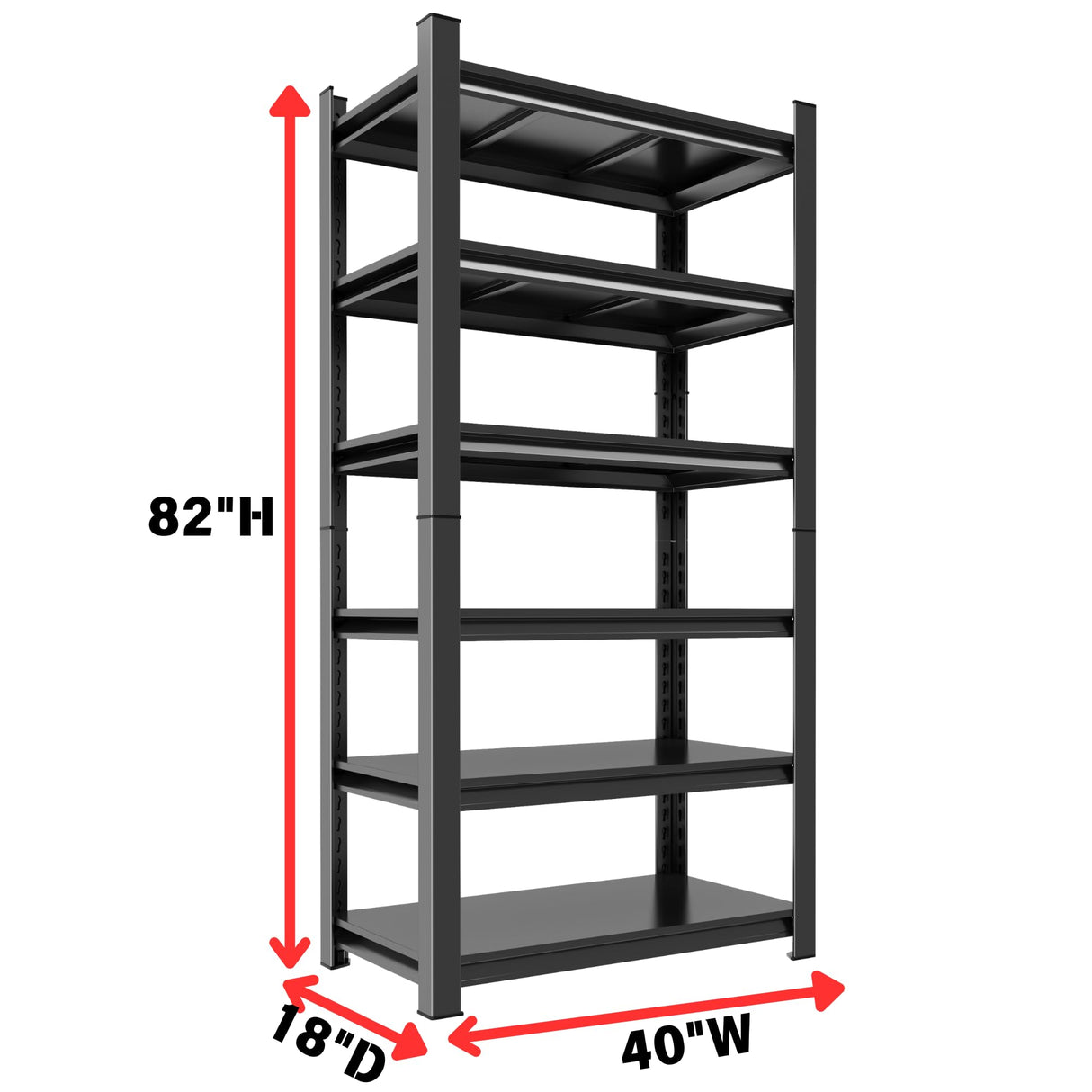 Notmise Metal Garage Shelving Unit, Heavy Duty 6-Tier Adjustable Storage Rack, Steel Shelving, 3500 lbs Capacity, Industrial Shelves for Heavy Tools and Equipment (6-Tier 82" H x 40" W x 18" D) Notmise