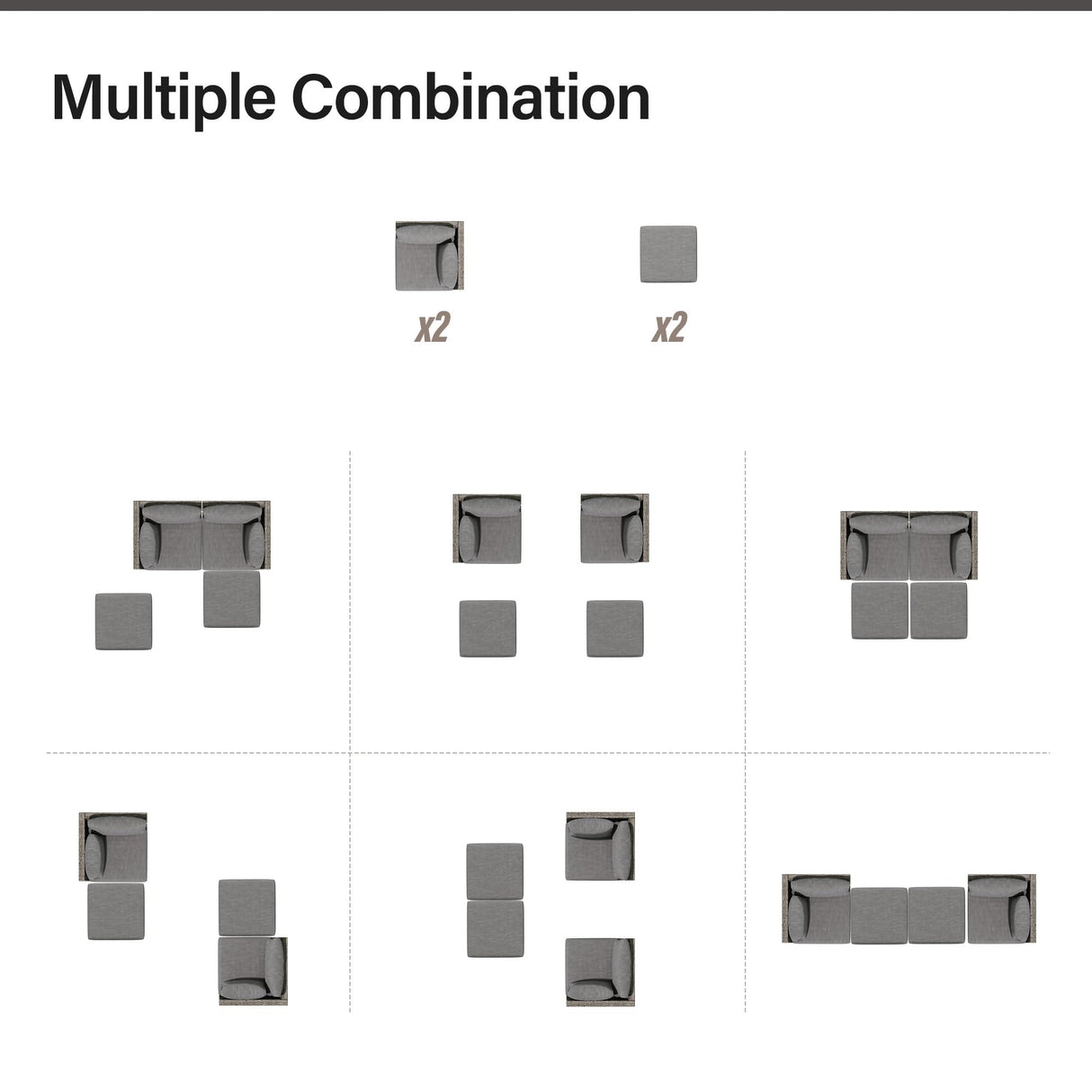 LAUSAINT HOME Outdoor Patio Furniture, 4 Piece Outdoor Sectional Sofa PE Rattan Wicker Patio Conversation Sets, All Weather Patio Furniture Set with Thick Cushions for Garden, Backyard(Grey) LAUSAINT HOME