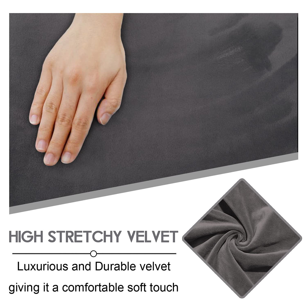 ULTICOR Velvet 8-Pieces Recliner Sofa Covers Stretch Reclining Couch Covers for 3 Cushion Reclining Sofa Slipcovers Furniture Covers Thick Soft Washable (3 Seater Recliner Cover, Dark Gray) ULTICOR