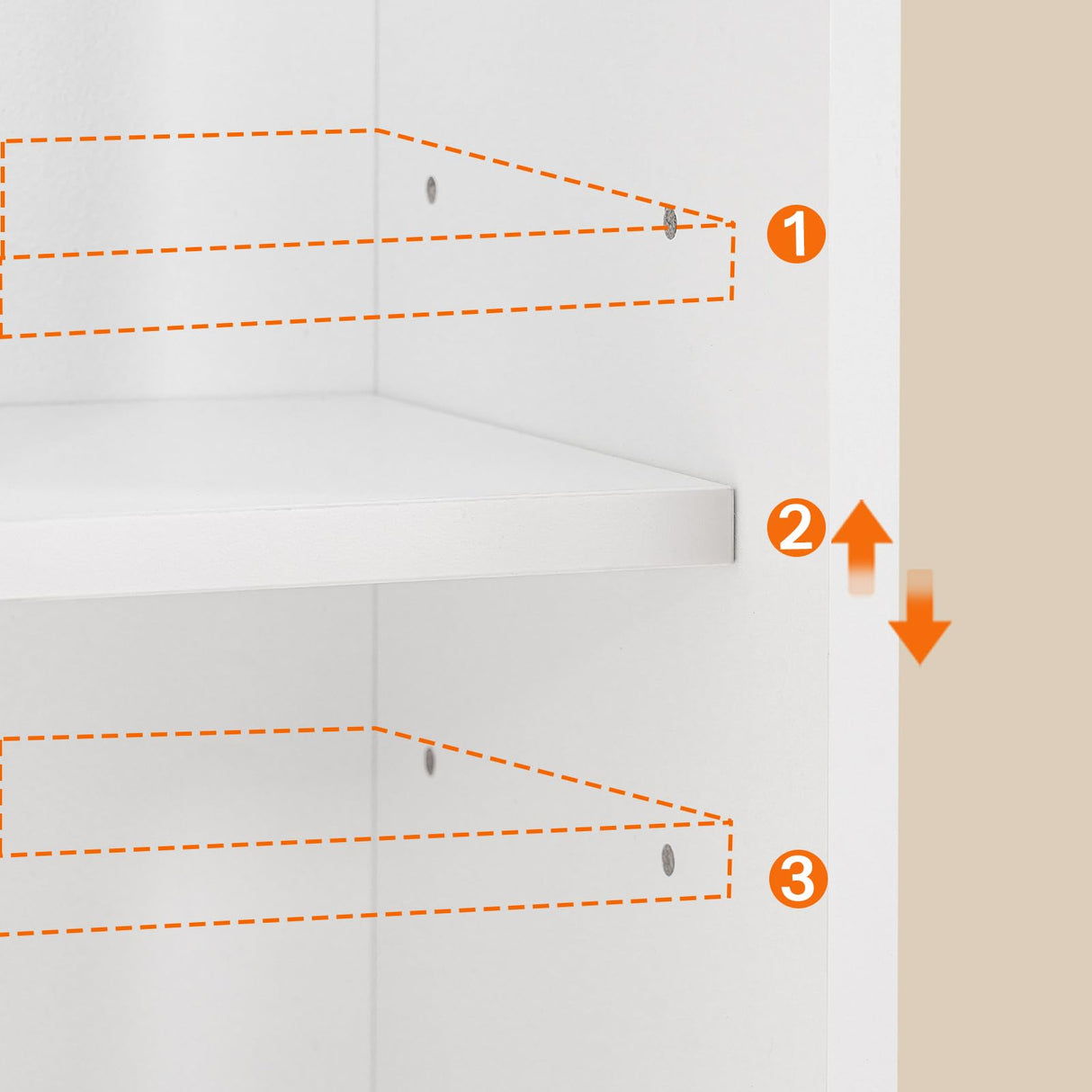 HOOBRO Over The Toilet Storage Cabinet, Farmhouse Over Toilet Bathroom Organizer with Doors and Adjustable Shelves, 31.5" W x 7.5" Dx 66.7" H, Space-Saving for Bathroom, Laundry, White WT80TS01N1 HOOBRO