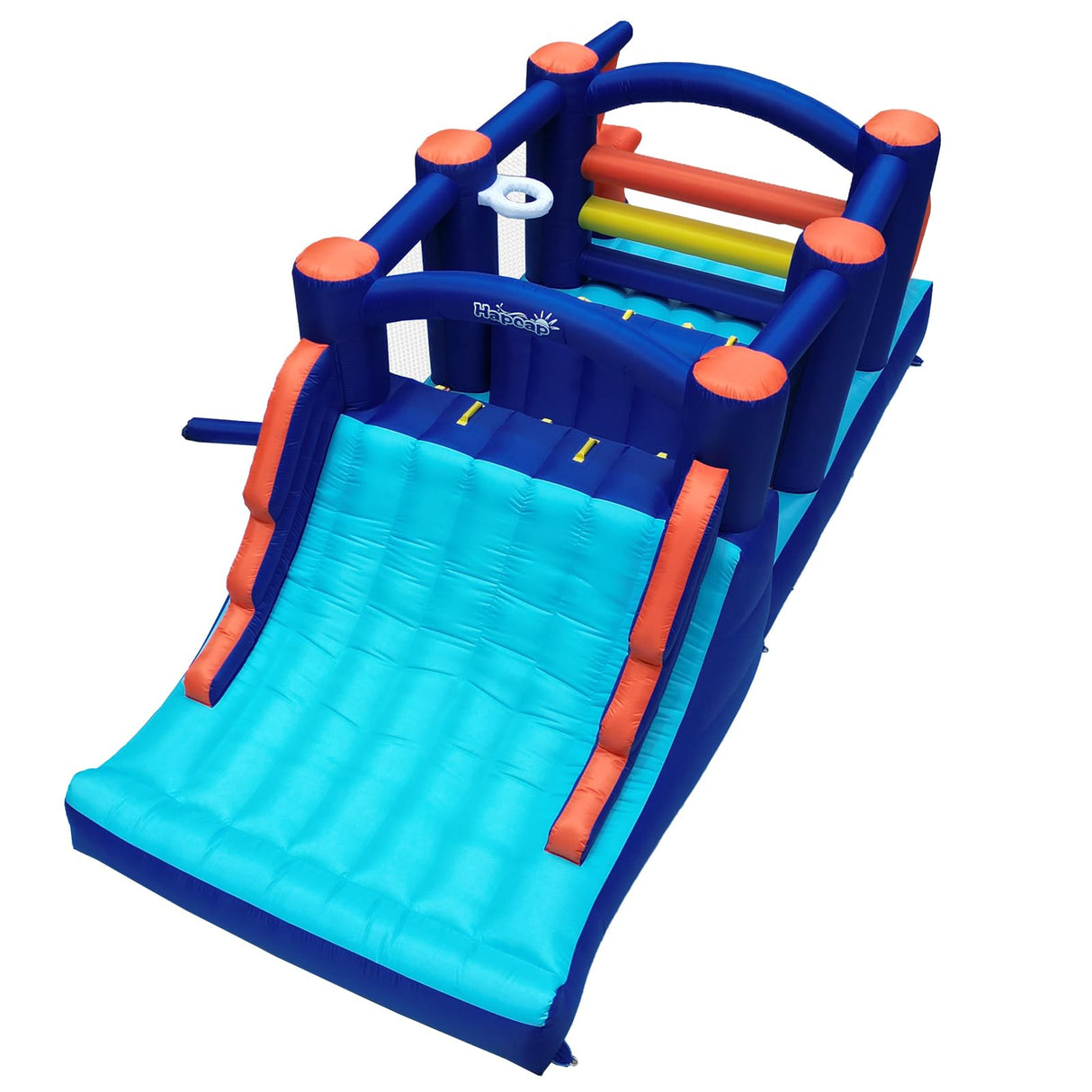 Hapcap 18' x 7.5' Inflatable Obstacle Course Bounce House for Big Kids,Wide Slide,2 Climbing Walls,Jumping Area,Simple Boxing Theme for Backyard Party Hapcap