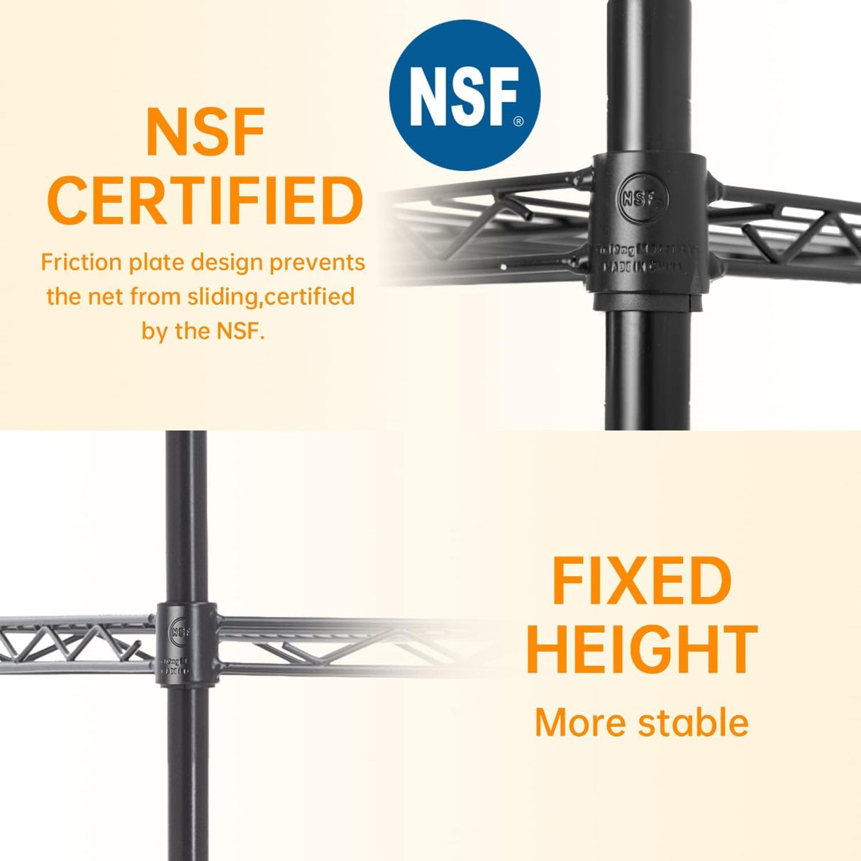 14" D×24" W×60" H Wire Shelving Unit Metal Commercial Shelf with 5 Tier Layer Rack Strong Steel for Restaurant Garage Pantry Kitchen Garage,Black FDW