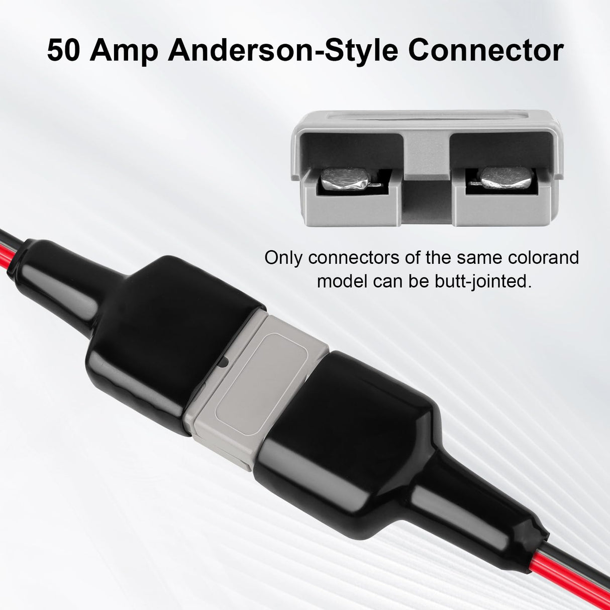 XRDS -RF 8AWG Battery Quick Connect Cable 3 FT, 50 Amp Anderson-Style Connector to O-Ring Terminal, for Solar, RV, EV, and Backup Power Systems XRDS -RF