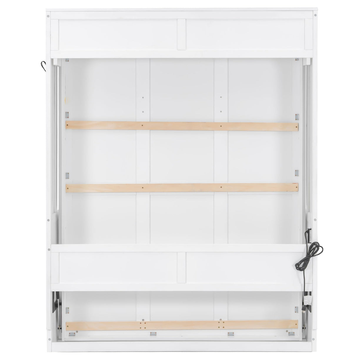 Merax Full Size Murphy Bed with Sofa Chair, Can be Folded Wall Bed with Storage Shelves and Light for Guest Room,Living Room and Bedroom Merax