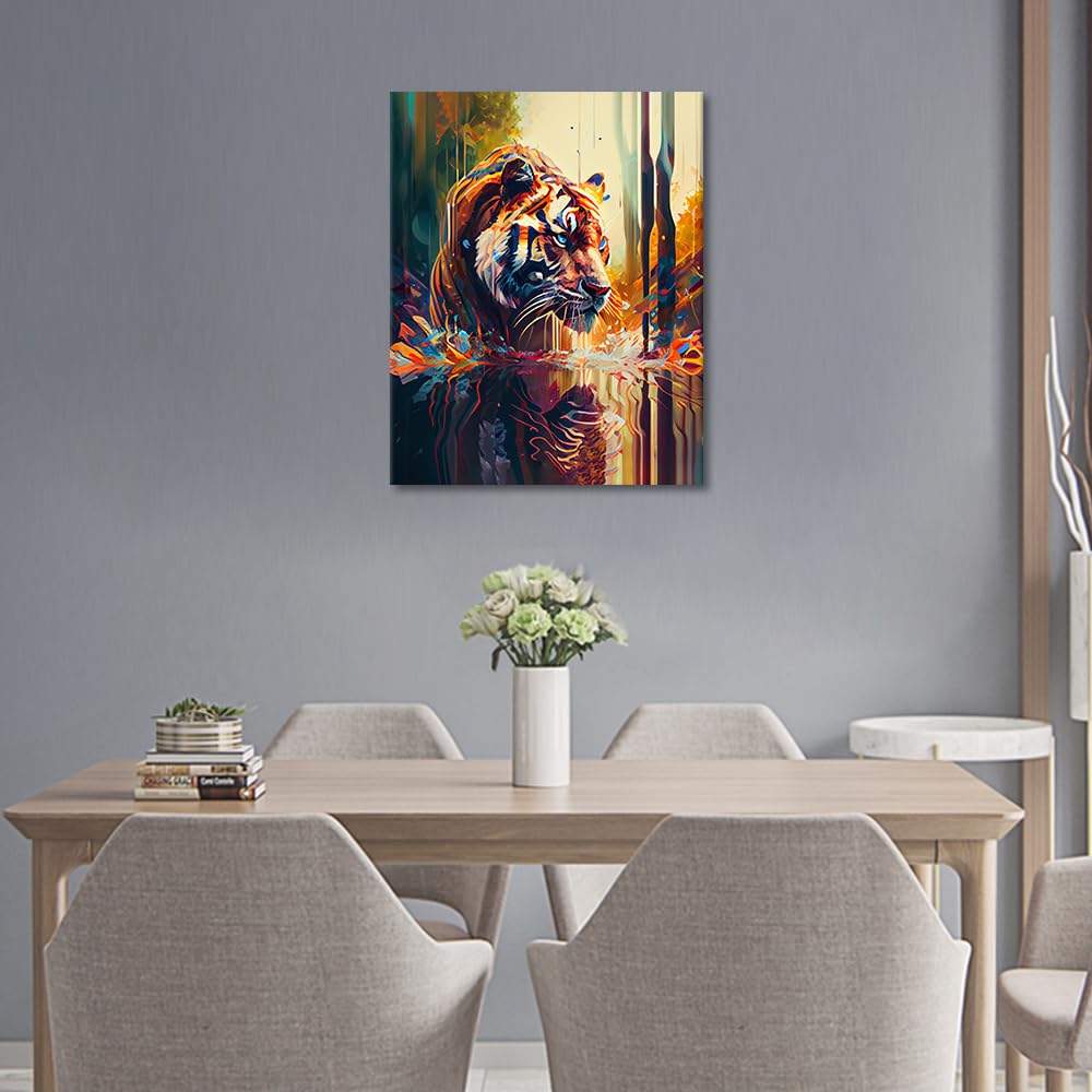 TUMOVO Paint by Numbers Kit, Tiger DIY Oil Painting for Adults & Kids, Easy Acrylic Painting for Beginners, Unique Wall Art Decor, 16x20 Inch TUMOVO