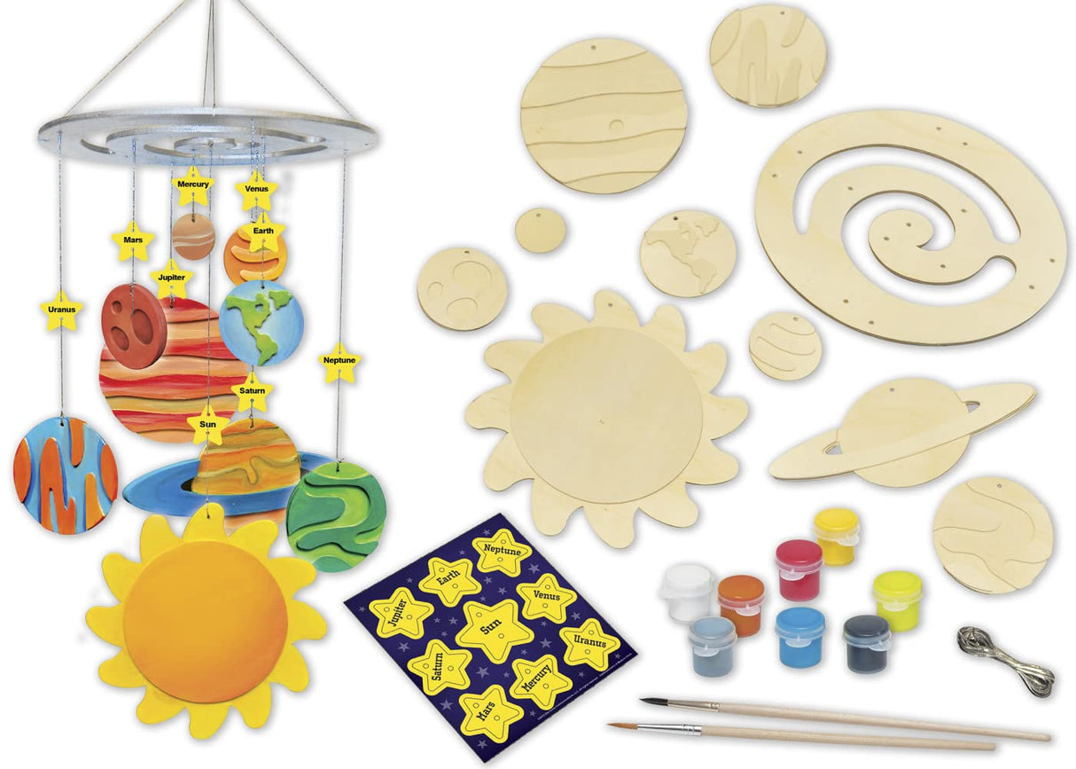 Works of Ahhh... Craft Set - Solar System Mobile Classic Wood Paint Kit Works of Ahhh...