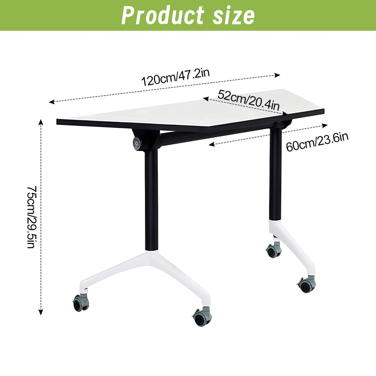 czxhaery Conference Table Folding Conference Room Table On Wheels,Folding Conference Tables Flip Top Mobile Trainning Table Foldable Meeting Tables Rolling Meeting Table (4pack) czxhaery