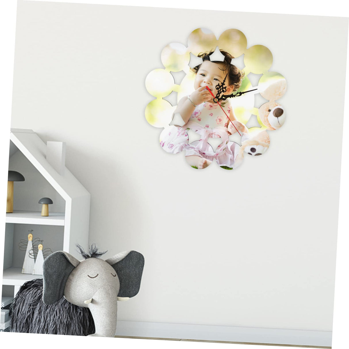 SEWACC Sublimation Wall Clock Transfer Craft Clock Heat Press Blank Clock Sublimation Clock Blank Bedroom Wall Clock Sublimation Hanging Clocks 3D DIY Wall Clock Child Vintage Puzzle SEWACC