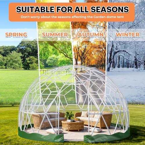 12 x 7.2 FT Garden Dome Tent, Outdoor TPU Greenhouse for 4-8 Person, Greenhouse Garden Tent with Window, Waterproof Clear Dome Tent Suitable for Camping, Party, Wedding, Christmas Yorkgargen