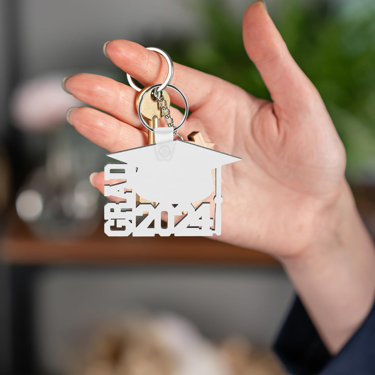 LUOZZY 20pcs Sublimation Keychain Blanks 2024 Graduation Sublimation Keychains 2024 Grad Photo Frame Keychains Blank Graduation Sublimation Picture Frame Keyrings for DIY Craft LUOZZY