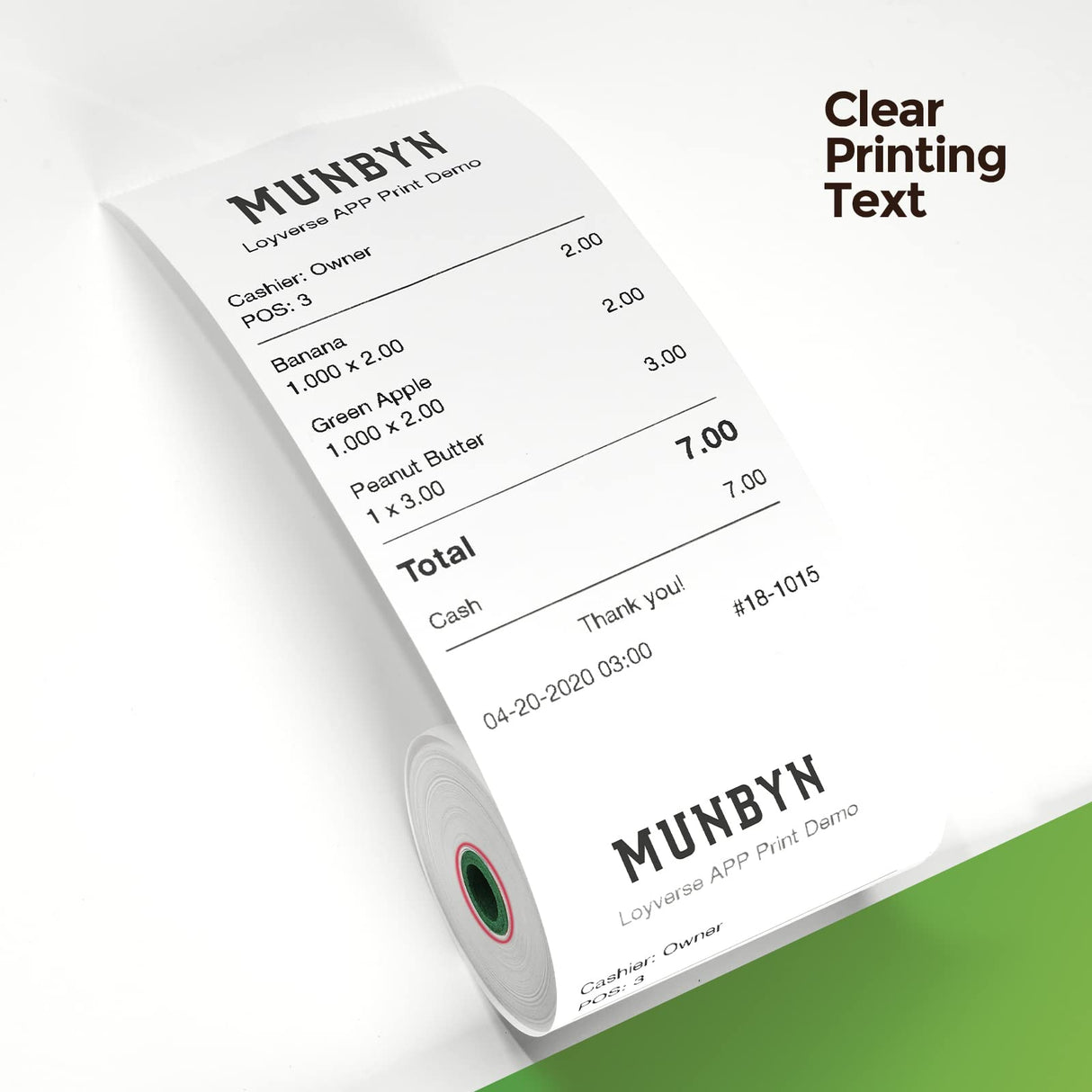 MUNBYN Thermal Paper 3 1/8 x 230ft, 10 Rolls Receipt Paper Work for Star Micronics TSP100 TSP143 Epson 80mm Receipt Printer Square POS Register, 80mm Thermal Receipt Paper, BPA Free, Plus Version MUNBYN