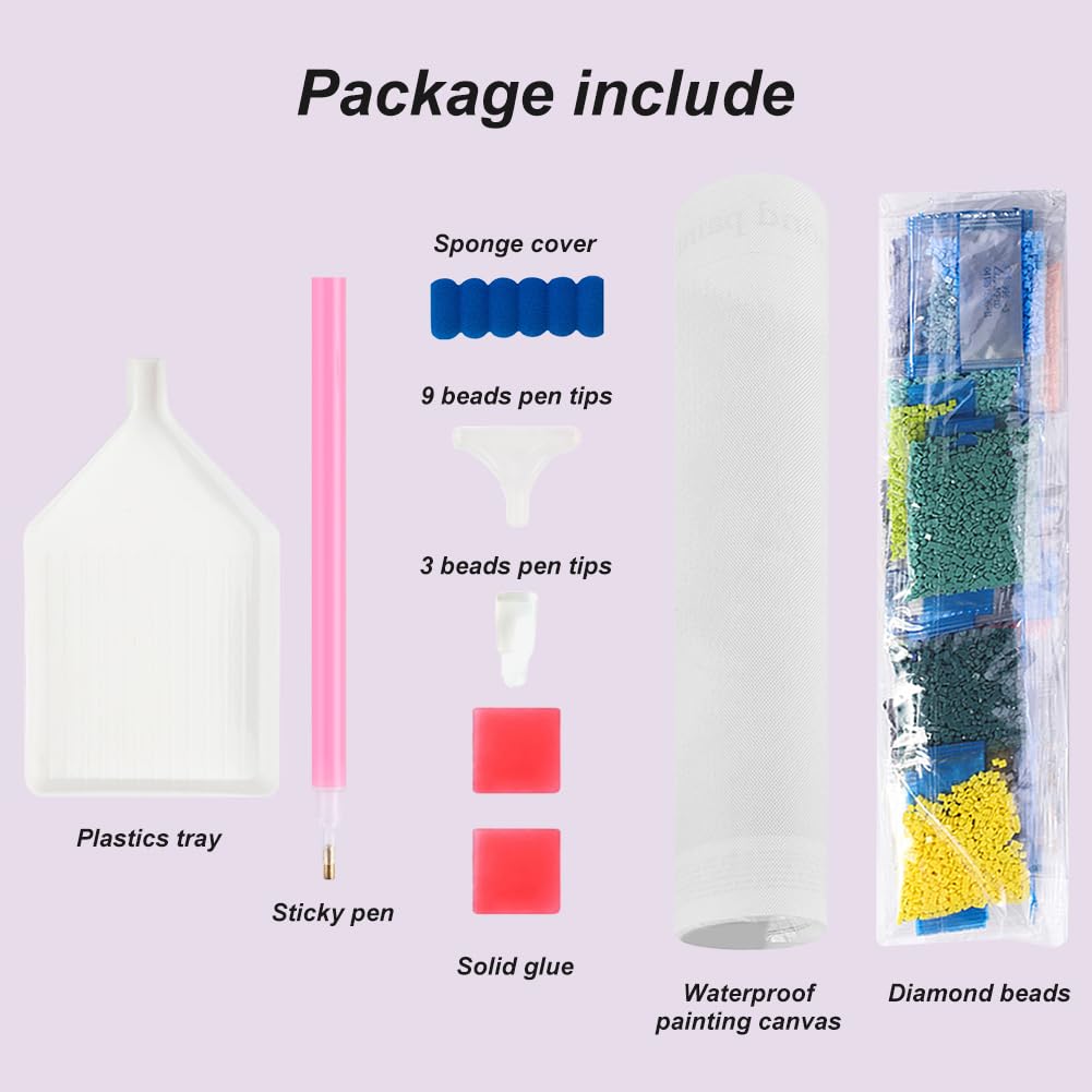 WSLWXSHM Diamond Painting Kits for Adults Fish, Lotus Round Full Drill Diamond Art Kits, 5D DIY Paint with Diamonds Crafts for Home Wall Decoration Gifts 12×12Inch WSLWXSHM