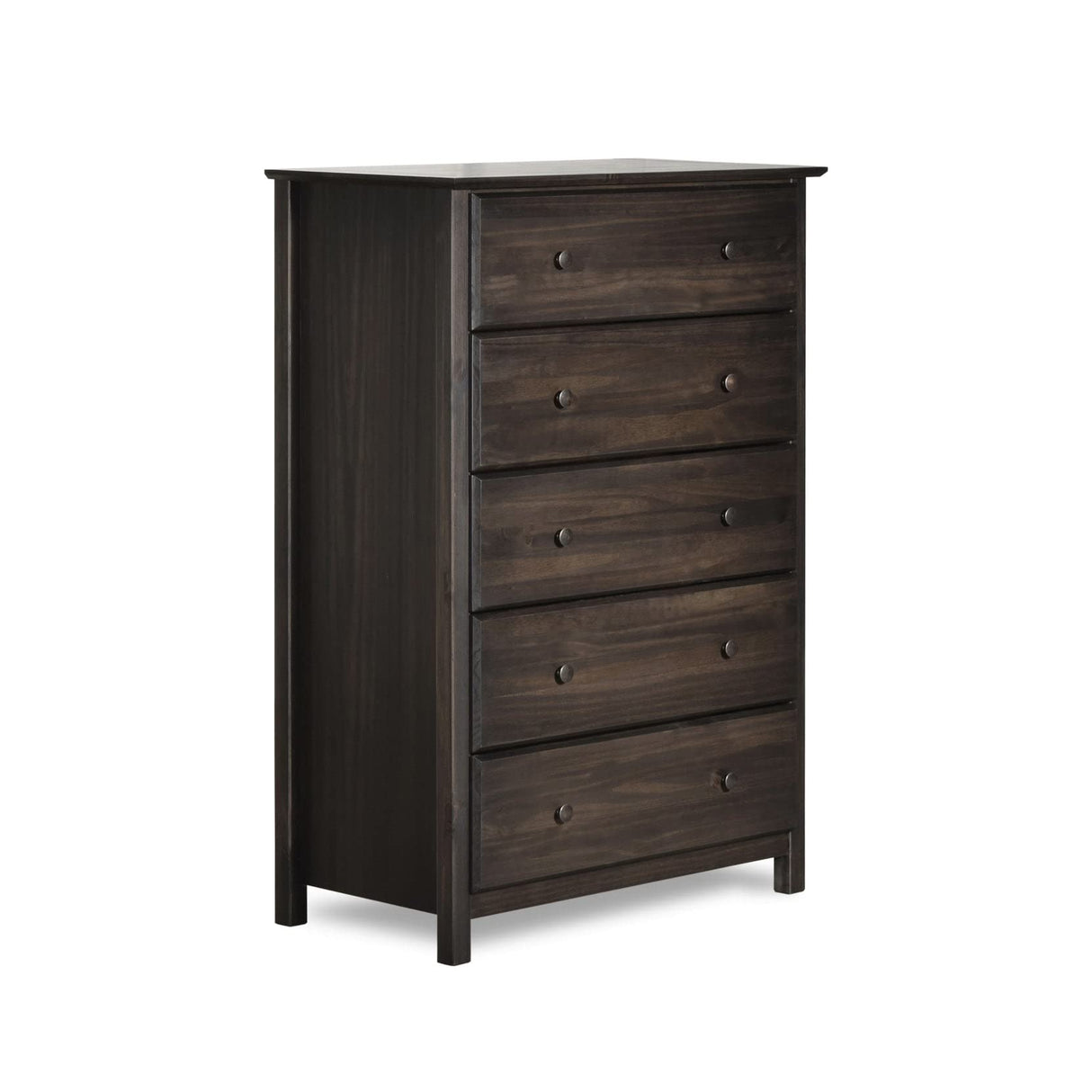Grain Wood Furniture Shaker 5-Drawer Chest, Solid Wood with an Expresso Finish Grain Wood Furniture